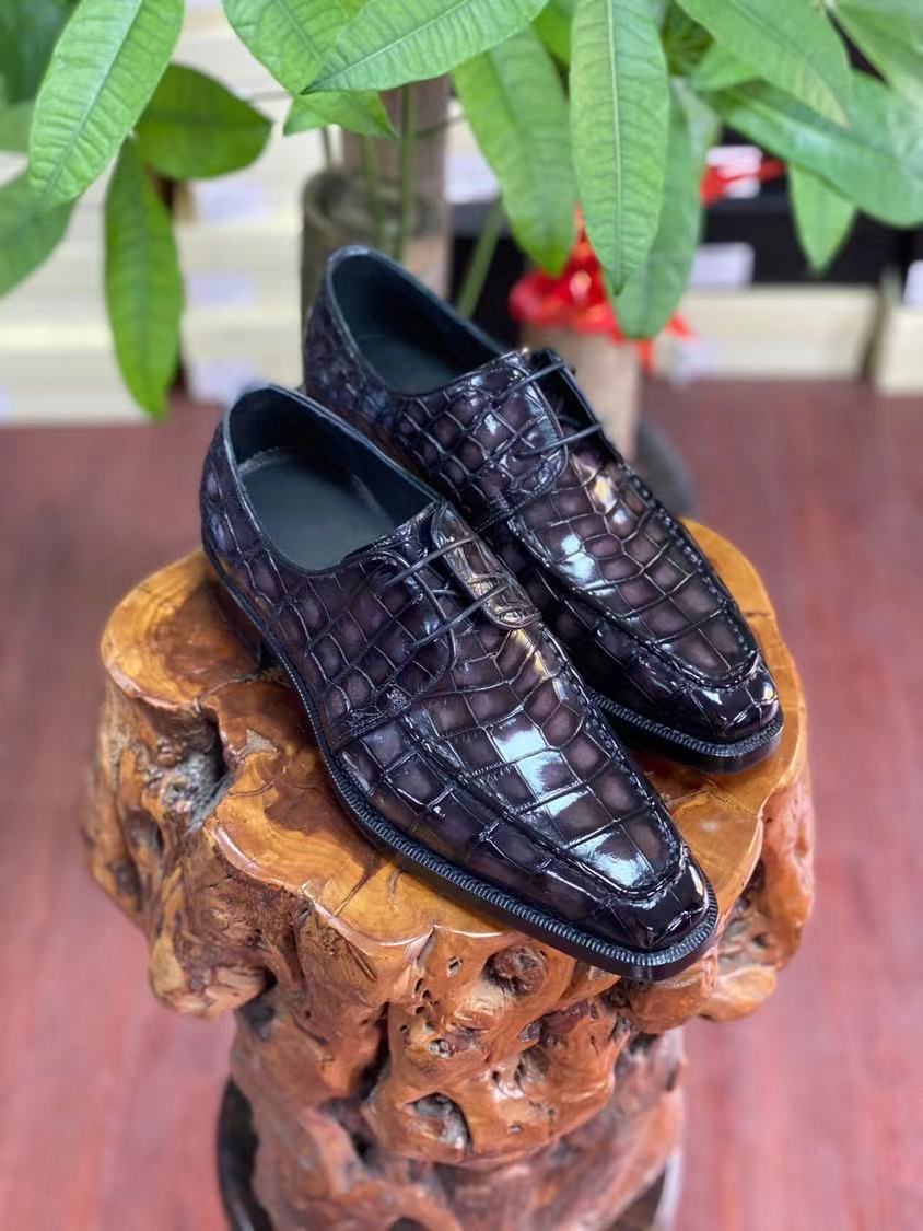 Crocodile Skin Leather Shoes