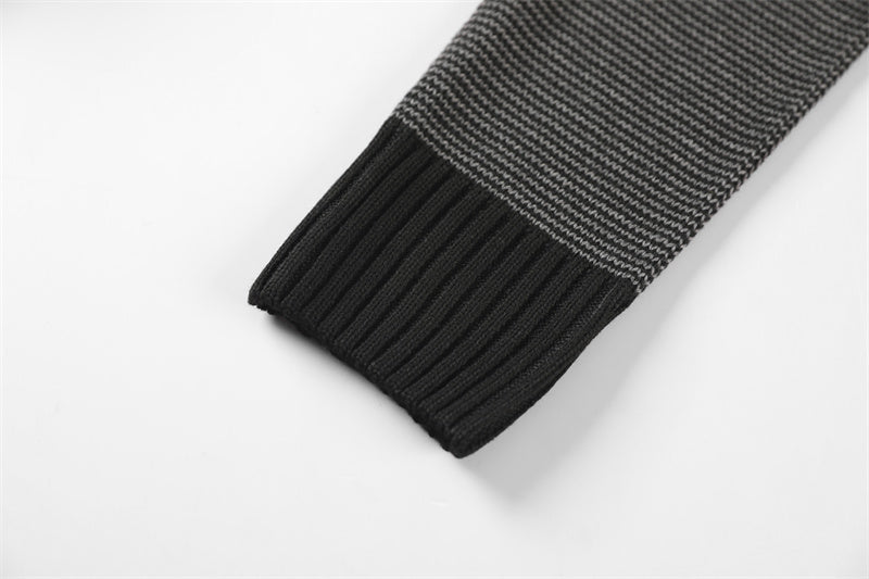 Cotton Spliced Knitted Sweater