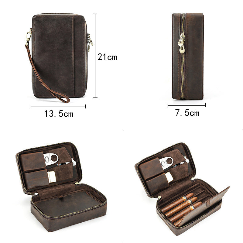 Crazy Horse Leather Cigar Box