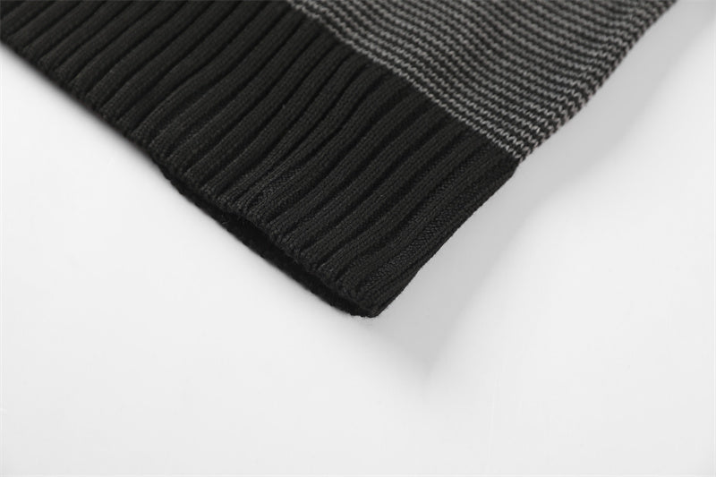 Cotton Spliced Knitted Sweater