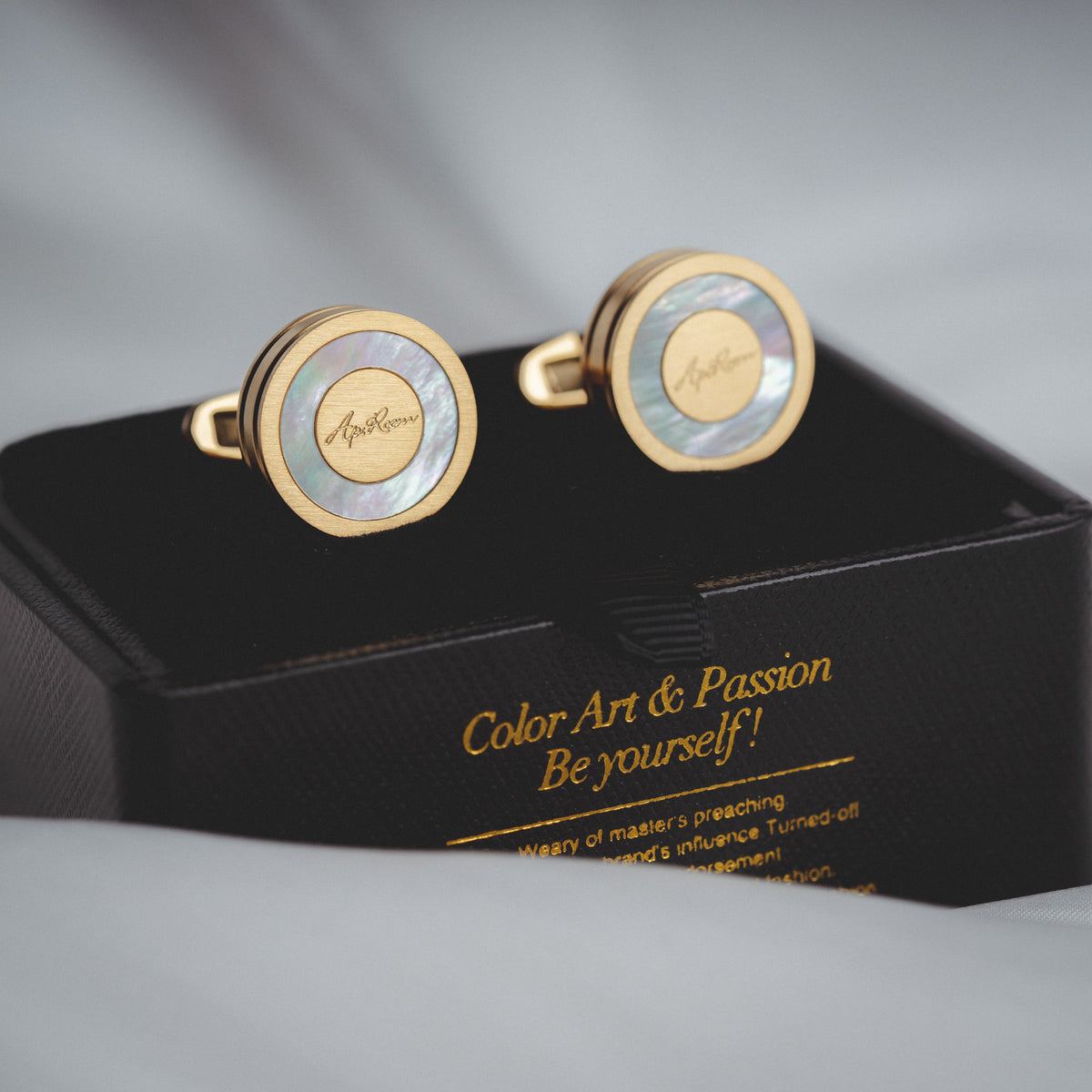 French Gold And Silver Shell Cufflinks