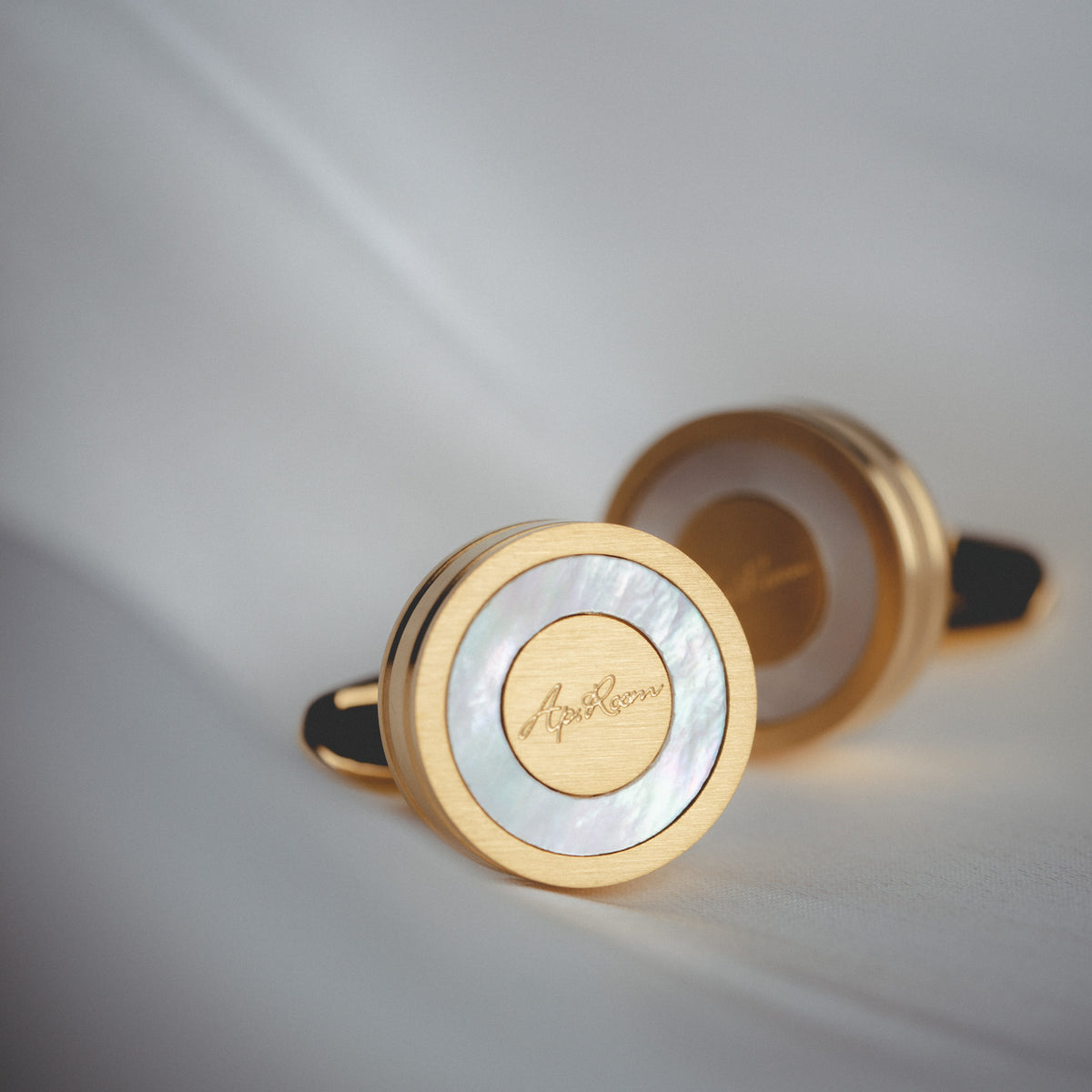French Gold And Silver Shell Cufflinks