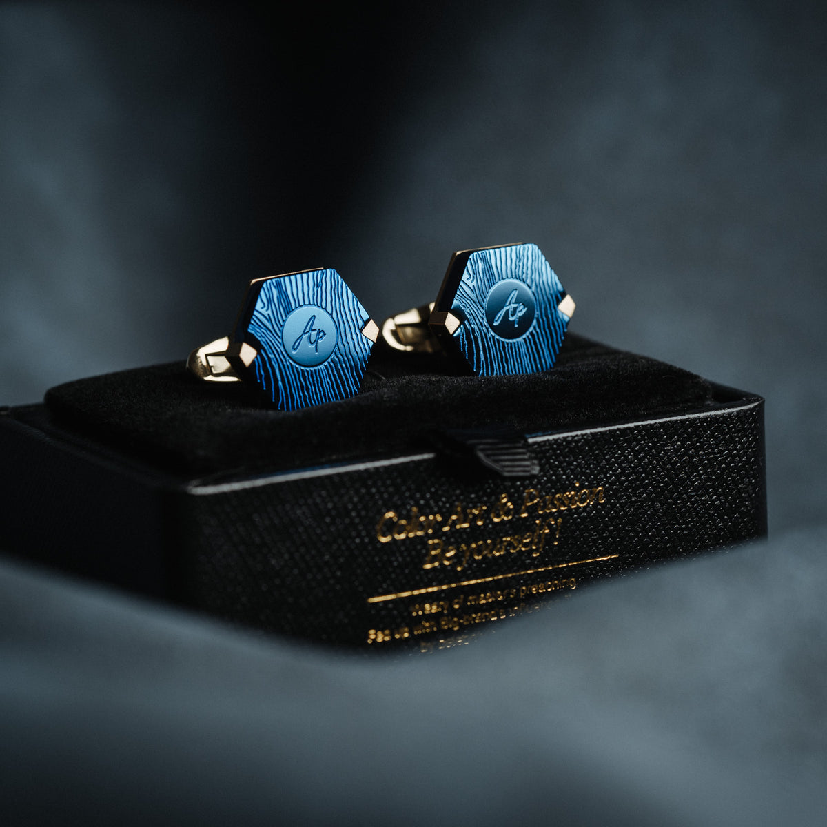 French Blue/Gold Cufflinks