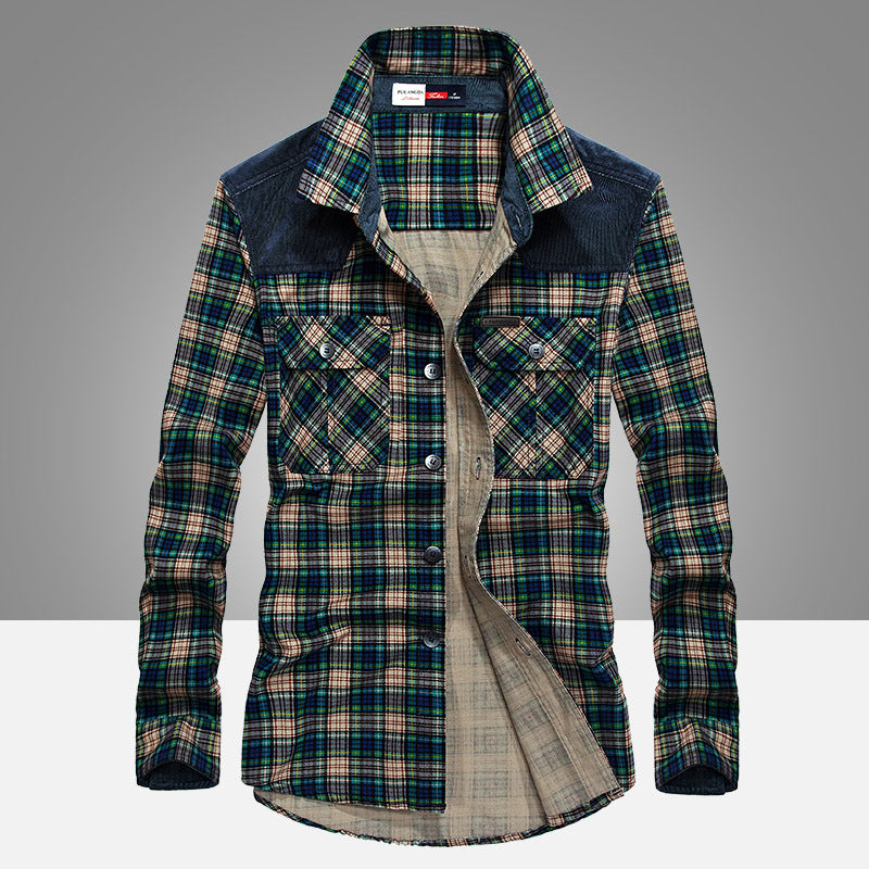 Military Plaid Dress Shirt