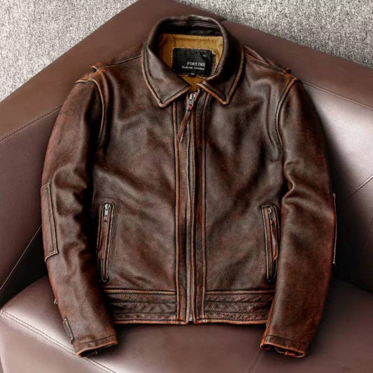Men's Vintage Cowhide Leather Jacket
