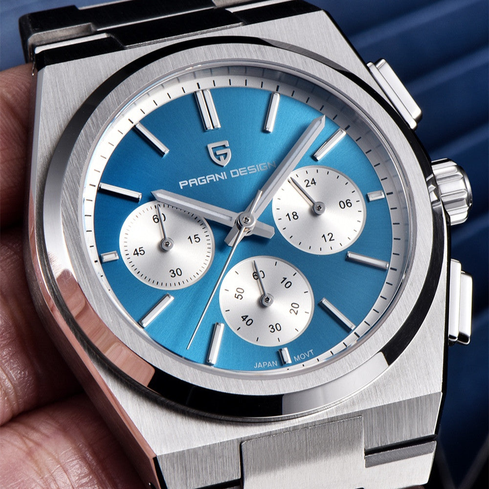 Blue Quartz Waterproof Chronograph Watch