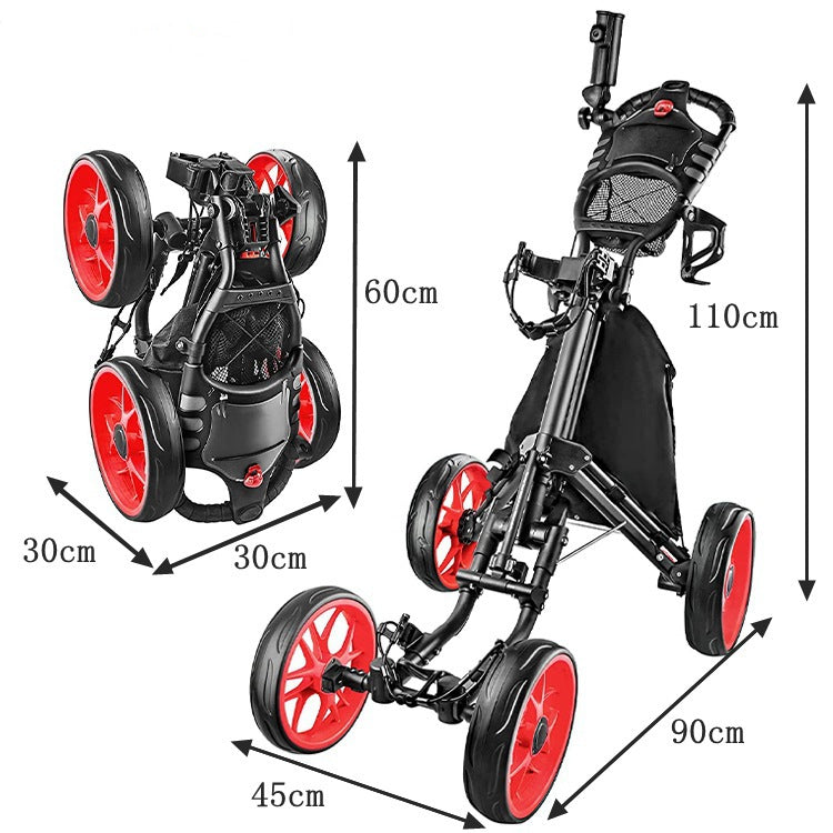 Foldable 4 Wheels Golf Trundle