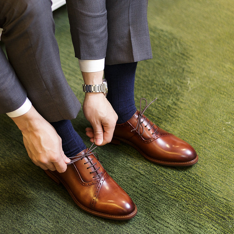 Men's Leather Lace-up Oxford Shoes