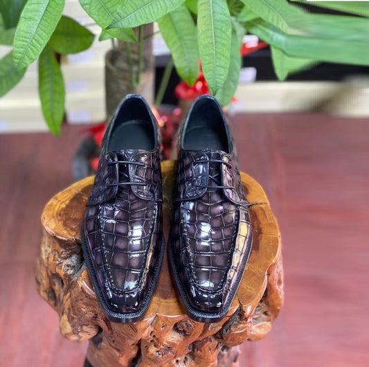 Crocodile Skin Leather Shoes