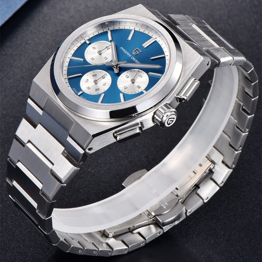 Blue Quartz Waterproof Chronograph Watch