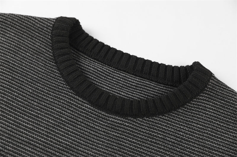 Cotton Spliced Knitted Sweater