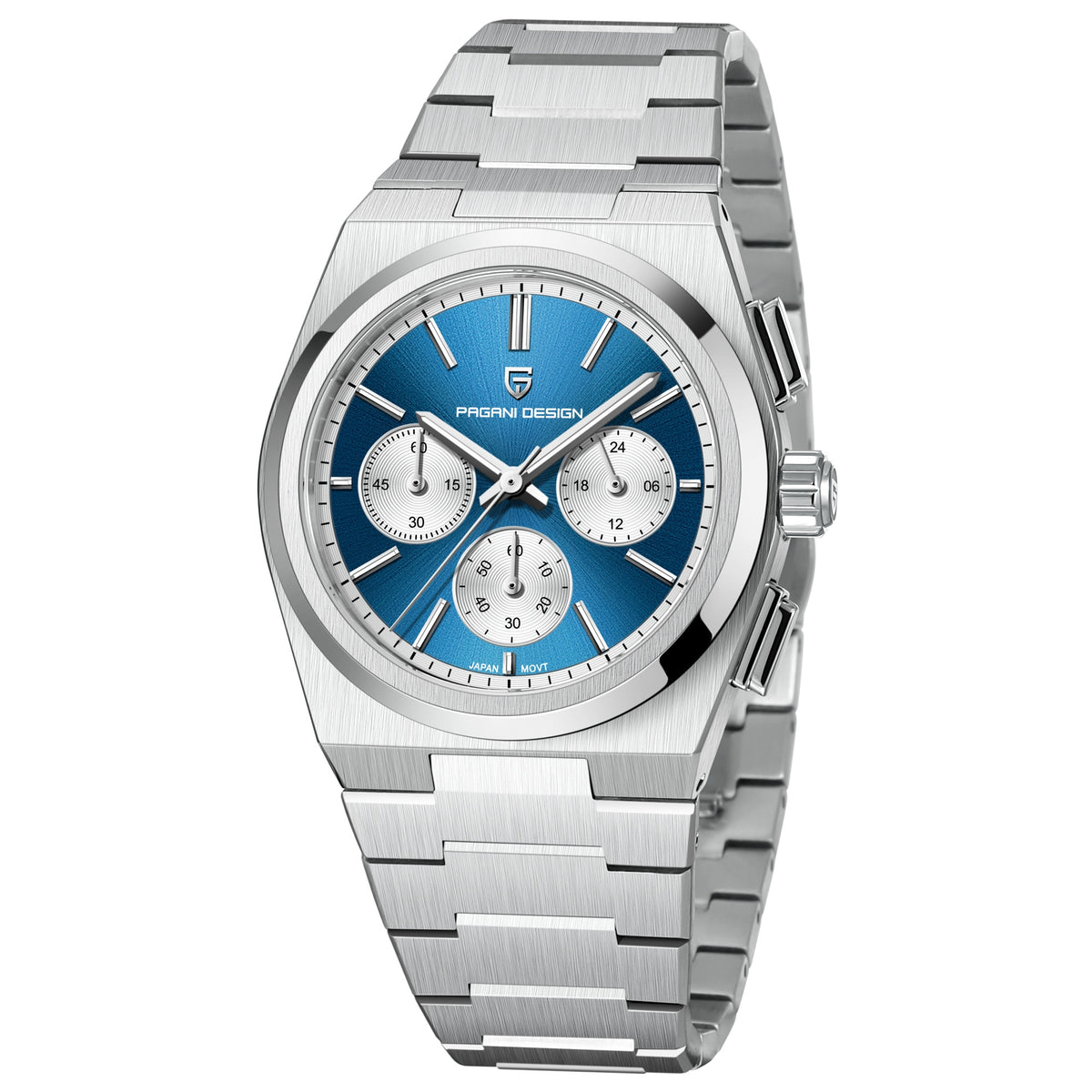 Blue Quartz Waterproof Chronograph Watch