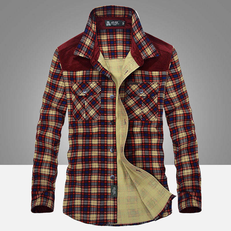 Military Plaid Dress Shirt