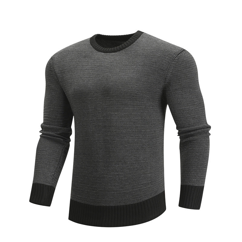 Cotton Spliced Knitted Sweater