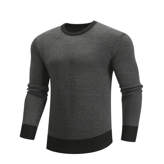 Cotton Spliced Knitted Sweater
