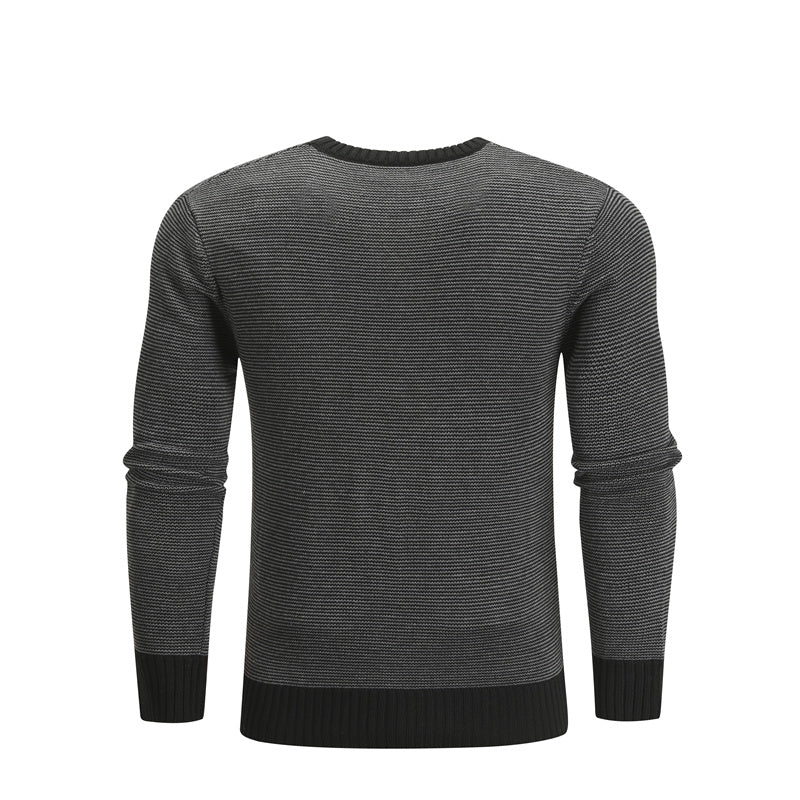 Cotton Spliced Knitted Sweater
