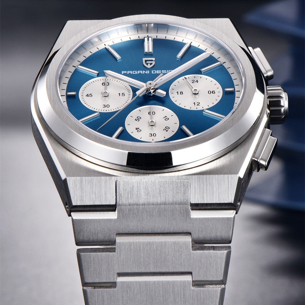 Blue Quartz Waterproof Chronograph Watch