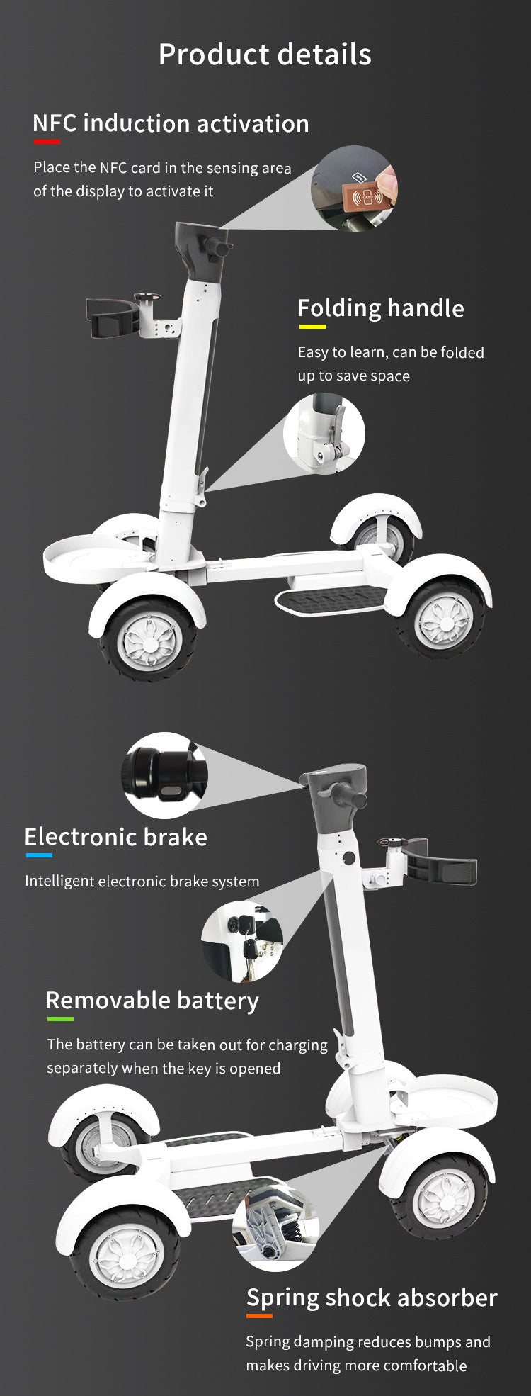 Four Wheel Golf Electric Longboard Scooter